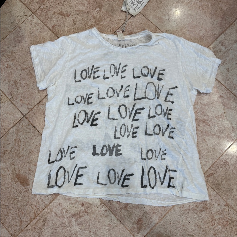 White Love Print magnolia pearl T-Shirt